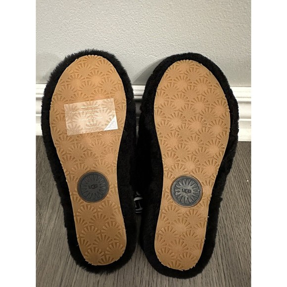 UGG Fluff Yeah Black Slide Sandals for Women, Size US 6 NEW - Picture 6 of 7
